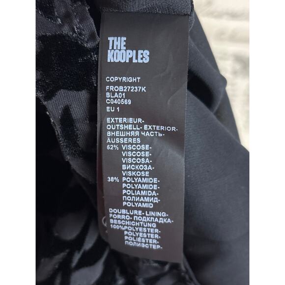 B27 The Kooples Burnout Velvet Mini Dress Womens 1 US 4 Floral Parisian Chic - Picture 11 of 14